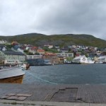 Veduta di Honningsvåg dal porto